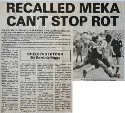 Match Report: Chelsea vs Luton Town FC (29th Aug 1987)