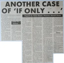 Match Report: Luton Town FC vs Arsenal (31st Aug 1987)