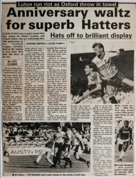 Match Report: Oxford United vs Luton Town FC (5th Sep 1987)