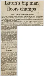 Match Report: Luton Town FC vs Everton (12th Sep 1987)