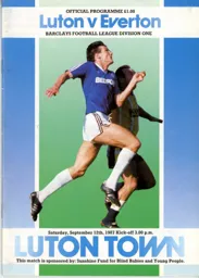 Programme: Luton Town FC vs Everton (12th Sep 1987)