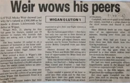 Match Report: Wigan Athletic vs Luton Town FC (22nd Sep 1987)