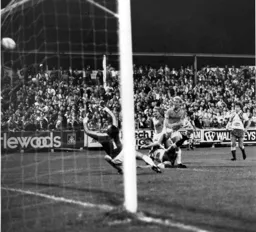 Tim Breacker tests the Wigan keeper as the Town win the first leg of the second round League Cup tie 1-0