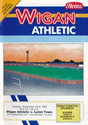 Programme: Wigan Athletic vs Luton Town FC (22nd Sep 1987)