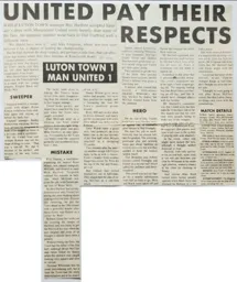 Match Report: Luton Town FC vs Manchester United (3rd Oct 1987)