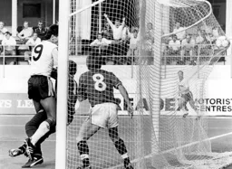 Mick Harford puts the Hatters ahead