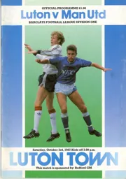 Programme: Luton Town FC vs Manchester United (3rd Oct 1987)