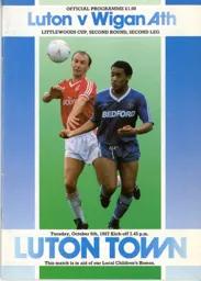 Programme: Luton Town FC vs Wigan Athletic (6th Oct 1987)