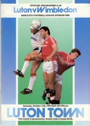 Programme: Luton Town FC vs Wimbledon (17th Oct 1987)