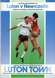 Programme: Luton Town FC vs Newcastle United (7th Nov 1987)