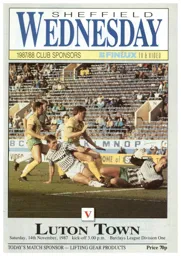 Programme: Sheffield Wednesday vs Luton Town FC (14th Nov 1987)