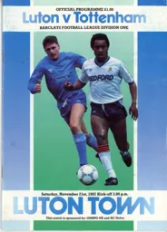 Programme: Luton Town FC vs Tottenham Hotspur (21st Nov 1987)