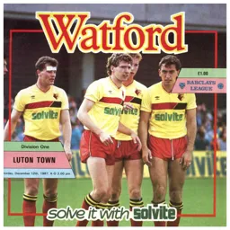 Programme: Watford vs Luton Town FC (12th Dec 1987)