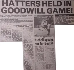 Match Report: Luton Town FC vs Southampton (18th Dec 1987)