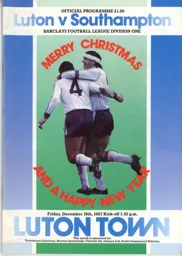 Programme: Luton Town FC vs Southampton (18th Dec 1987)