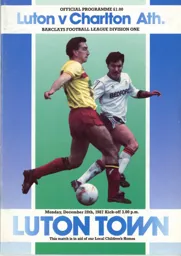 Programme: Luton Town FC vs Charlton Athletic (28th Dec 1988)