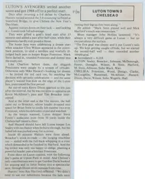 Match Report: Luton Town FC vs Chelsea (1st Jan 1988)