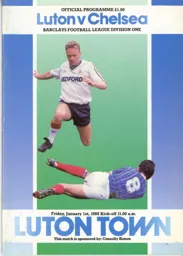 Programme: Luton Town FC vs Chelsea (1st Jan 1988)