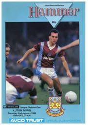 Programme: West Ham United vs Luton Town FC (2nd Jan 1988)