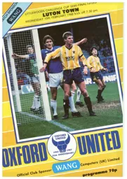 Programme: Oxford United vs Luton Town FC (10th Feb 1988)