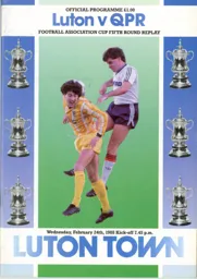 Programme: Luton Town FC vs Queens Park Rangers (24th Feb 1988)
