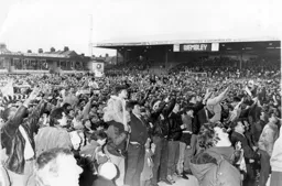 Fans on the pitch at the end of the game