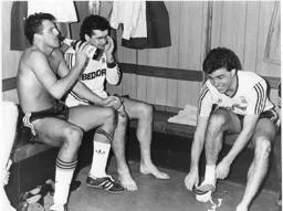 Darron McDonough, Steve Foster and Mal Donaghy also celebrating