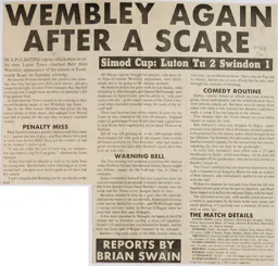 Match Report: Luton Town FC vs Swindon Town (8th Mar 1988)