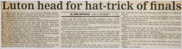 Match Report: Luton Town FC vs Portsmouth (12th Mar 1988)