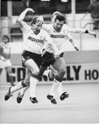 Danny Wilson and Darron McDonough celebrate Danny's opening goal in our 3-1 FA Cup Quarter Final win over Portsmouth