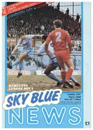Programme: Coventry City vs Luton Town FC (15th Mar 1988)