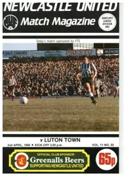 Programme: Newcastle United vs Luton Town FC (2nd Apr 1988)