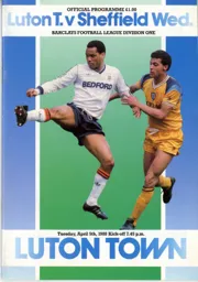 Programme: Luton Town FC vs Sheffield Wednesday (5th Apr 1988)