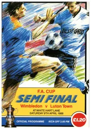 Programme: Luton Town FC vs Wimbledon (9th Apr 1988)