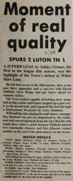 Match Report: Tottenham Hotspur vs Luton Town FC (4th May 1988)