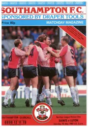 Programme: Southampton vs Luton Town FC (7th May 1988)