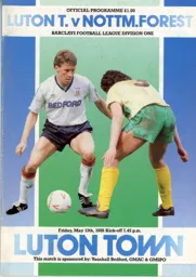Programme: Luton Town FC vs Nottingham Forest (13th May 1988)