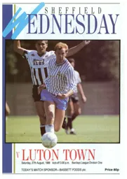 Programme: Sheffield Wednesday vs Luton Town FC (27th Aug 1988)