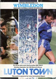 Programme: Luton Town FC vs Wimbledon (3rd Sep 1988)