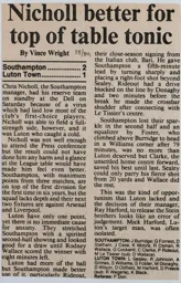 Match Report: Southampton vs Luton Town FC (10th Sep 1988)