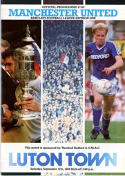 Programme: Luton Town FC vs Manchester United (17th Sep 1988)