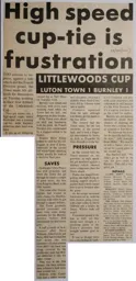 Match Report: Luton Town FC vs Burnley (27th Sep 1988)