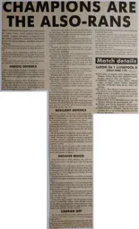 Match Report: Luton Town FC vs Liverpool (8th Oct 1988)