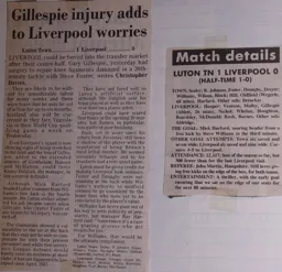 Match Report: Luton Town FC vs Liverpool (8th Oct 1988)