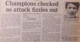 Match Report: Luton Town FC vs Liverpool (8th Oct 1988)