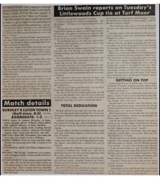 Match Report: Burnley vs Luton Town FC (11th Oct 1988)