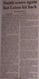 Match Report: Luton Town FC vs Arsenal (25th Oct 1988)
