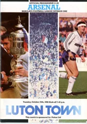 Programme: Luton Town FC vs Arsenal (25th Oct 1988)