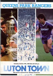 Programme: Luton Town FC vs Queens Park Rangers (29th Oct 1988)
