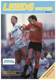 Programme: Leeds United vs Luton Town FC (2nd Nov 1988)